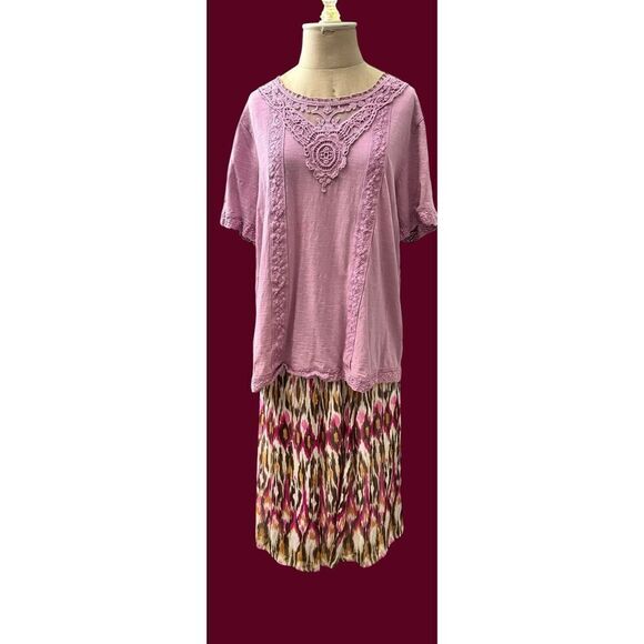 Alfred Dunner Elastic Waist, Peasant Skirt (NWT) with Fashion Forward T-shirt - Picture 1 of 9